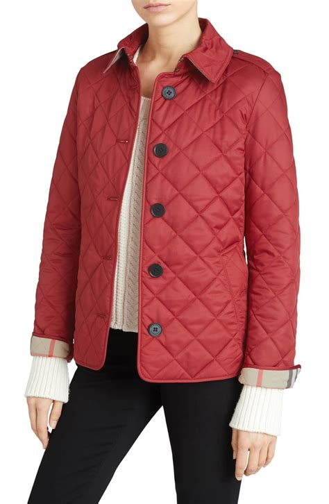 burberry red quilted jacket outfit|burberry quilted jacket nordstrom.